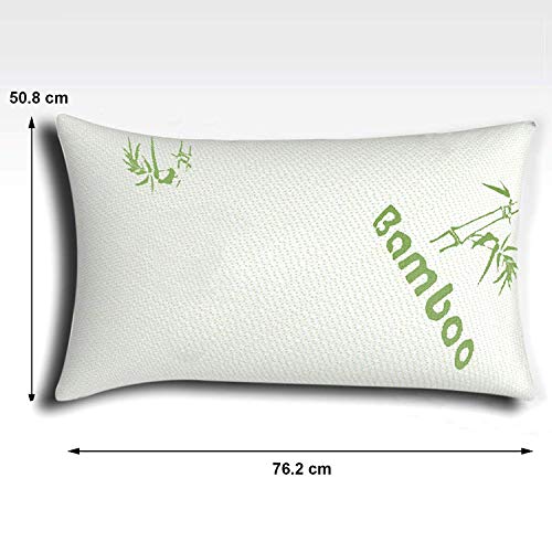 The Bamboo Pillow Almohada Cervical de virutas de Espuma de Memoria y bambú en Blanco - Almohada viscoelástica para Confort Fresco y firmeza del Cuello - Almohada ortopédica hipoalergénica - 1x Pack