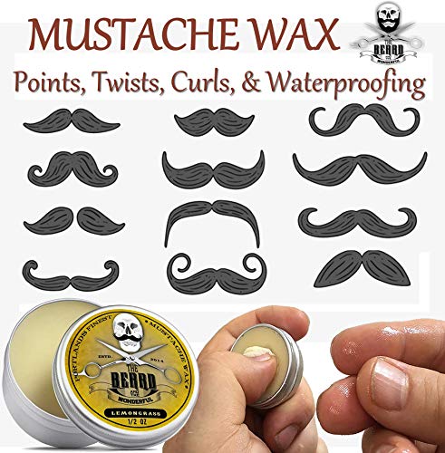 The Beard and The Wonderful - Cera para el bigote. Solución de calidad para dar forma y estilo a la barba y el bigote, 15 ml