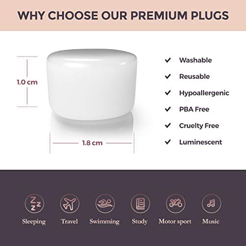 The Health Hug tapones para los oídos de silicona blanca suave, para dormir