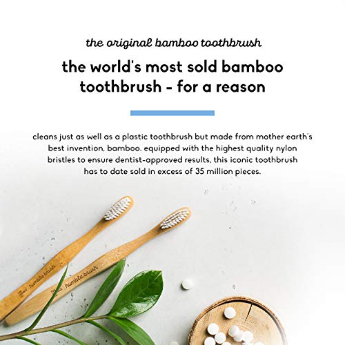 The Humble Co. Cepillo de Dientes de Bambú Paquete Familiar (5-p) | Cerdas Suaves | Biodegradable, Ecológico, Vegano para su Cuidado Bucal Diario, Aprobado por el Dentista