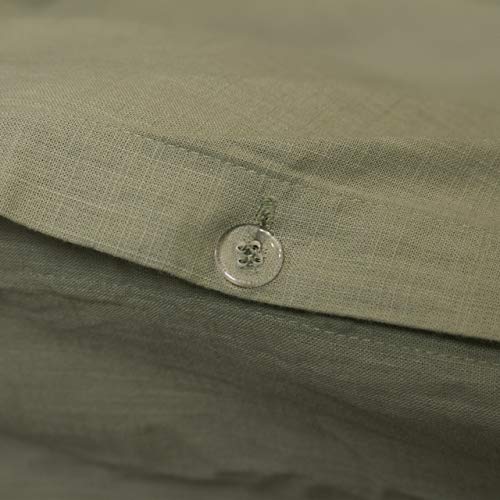 The Linen Yard Stonehouse Juego de funda nórdica individual, Algodón, Salvia