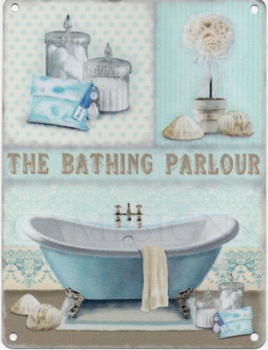 The Original Metal Sign Co. - Placa metálica (con Texto en inglés), diseño de Cuarto de baño