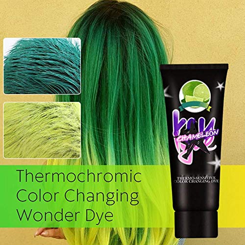 Thermochromic Color Changing Wonder Dye Hair Dye Fashion,For Kids Women And Men Party, Cosplay,Halloween, Masquerade,Club (Green)