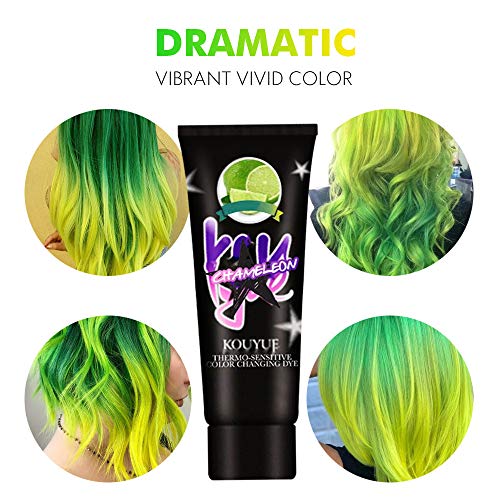 Thermochromic Color Changing Wonder Dye Hair Dye Fashion,For Kids Women And Men Party, Cosplay,Halloween, Masquerade,Club (Green)