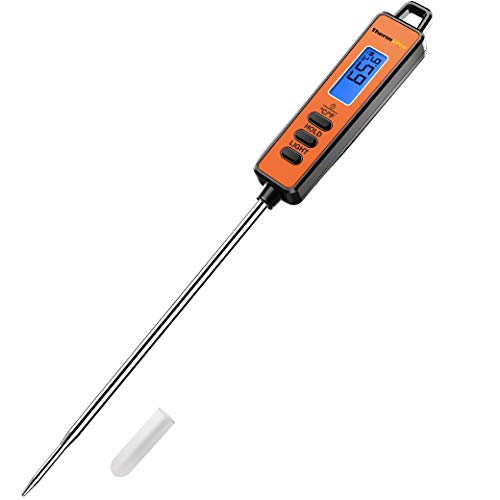 ThermoPro TP01S Termómetro Cocina de Lectura Instantánea con Sonda Larga Termómetro Carne Digital para Cocinar Alimentos Líquidos Aceite BBQ Barbacoa Comida Leche Agua