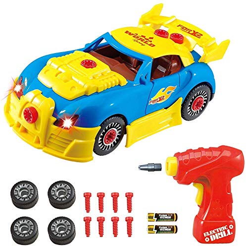 Think Gizmos Coche de carreras tipo juguete desmontable - Juguete de construcción con kit de herra-mientas - Juguetes niños 2 años y más - Juegos educativos montaje coche de juguete - Nueva Versión 3
