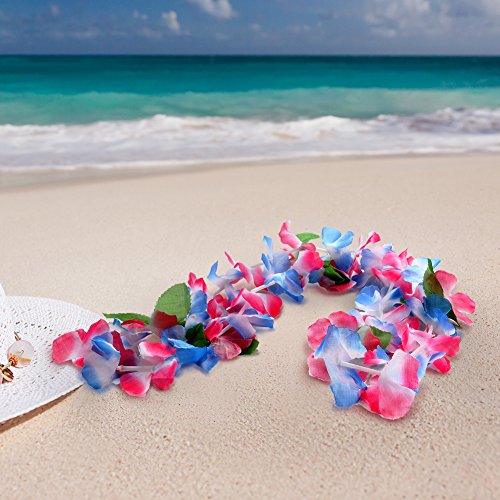 ThinkMax Collares Hawaianos Fiesta, 36 Piezas Collar de Flores para Fiesta Hawaiana