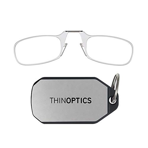 ThinOptics Las gafas de lectura con el llavero, Graduación de 1,50 dioptrías, Montura transparente