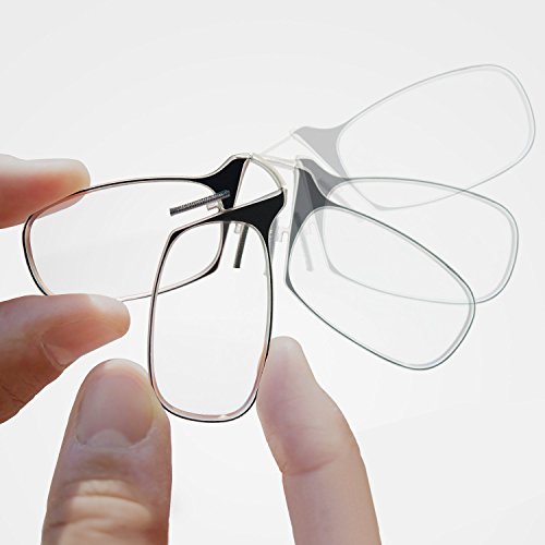 ThinOptics Las gafas de lectura con la funda universal, Graduación de 2,00 dioptrías, Montura transparente