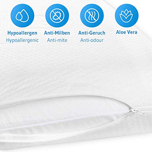 Third of Life - Almohada Viscoelástica SOÑAR | Cervical Ergonómica y Ortopédica | Hipoalergénica | Funda con Aloe Vera | Fabricada en España | Tamaño Perfecto 135 x 33