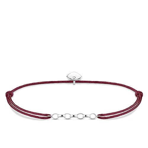 Thomas Sabo Pulsera de Mujer "Charm Little Secret ", Plata de Ley 925, Plateado/Rojo