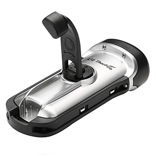 ThorFire Linterna LED Solar Manivela, Linterna LED Alta Potencia Linternas Antorcha Linterna de Mano Flashlight LED de 3 Modos para Ciclismo Camping Montañismo, Potencia de Respaldo en Emergencia