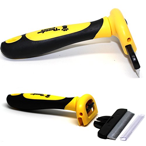 Thunderpaws Peine Profesional para Mascotas, Herramienta de Cuidado para Perros, D-Shedz para Razas de Perros, Gatos con Pelo Corto o Largo, Pequeño, Mediano y Grande
