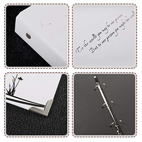 ThxMadam Scrapbook Álbum de Fotos Libro de Visitas de Boda con 50 Páginas Negras Presentes para Regalo de Valentín Día de Aniversario Navidad Cumpleaños para Esposa Hija Madre, Diente de león A