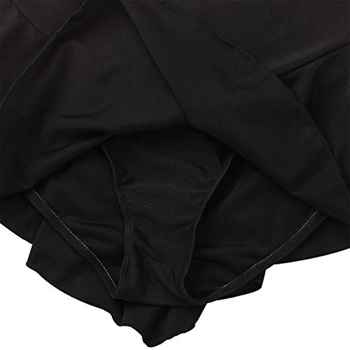 TiaoBug Falda Deporte de Patinaje para Mujeres Chicas Falda Negra con Bragas Interior para Danza Baile Ballet Gimnasia Femenina Negro Medium