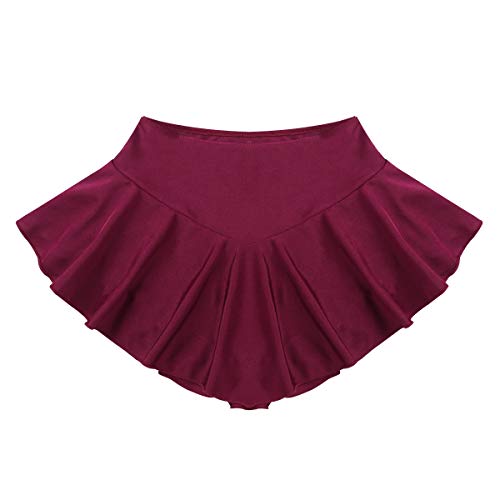 TiaoBug Falda Deporte de Patinaje para Mujeres Chicas Falda Negra con Bragas Interior para Danza Baile Ballet Gimnasia Femenina Wine_Red Small