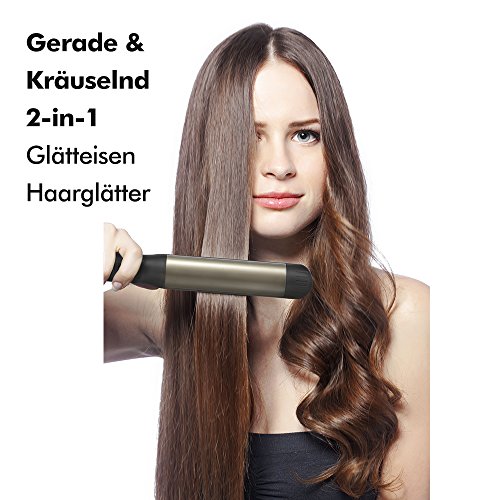 TIBOON Alisador Profesional Plancha de Pelo Voltaje Dual 110-240 V con Bolso Guantes Pinzas para el Cabello Elásticos Viaje Plancha Pelo