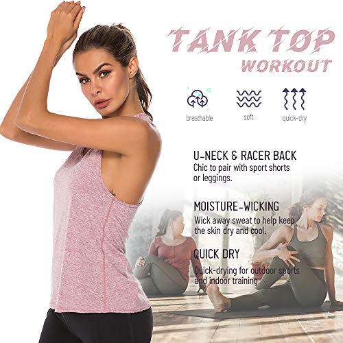 Tickas Mujeres Workout Tops Racer Back Solid sin Mangas Yoga Fitness Running Gym Lounging Quick Dry Sport Tank Tops,Yo vuelvo