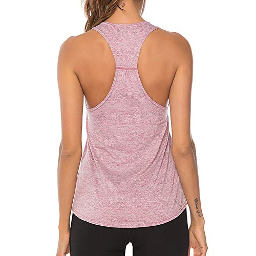 Tickas Mujeres Workout Tops Racer Back Solid sin Mangas Yoga Fitness Running Gym Lounging Quick Dry Sport Tank Tops,Yo vuelvo