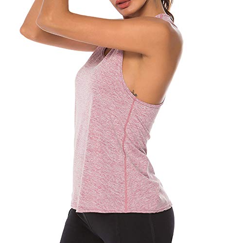 Tickas Mujeres Workout Tops Racer Back Solid sin Mangas Yoga Fitness Running Gym Lounging Quick Dry Sport Tank Tops,Yo vuelvo
