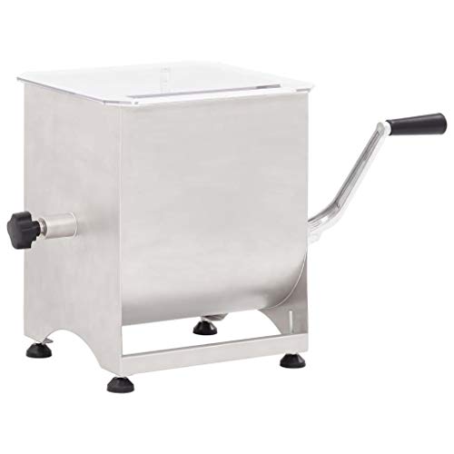 Tidyard Mezcladora de Carne con Caja Engranajes Acero INOX. Plata 44 L