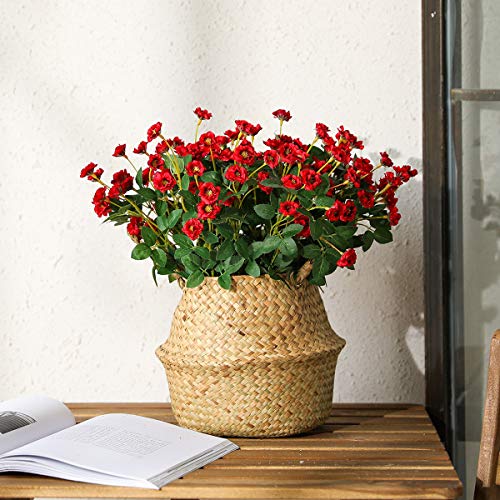 Tifuly 5 Racimos de Flores Silvestres Artificiales, Naturaleza Fake Silk Silk Mini Ramos de Rosas para la Oficina del Hogar Decoración de Jardín de Bodas