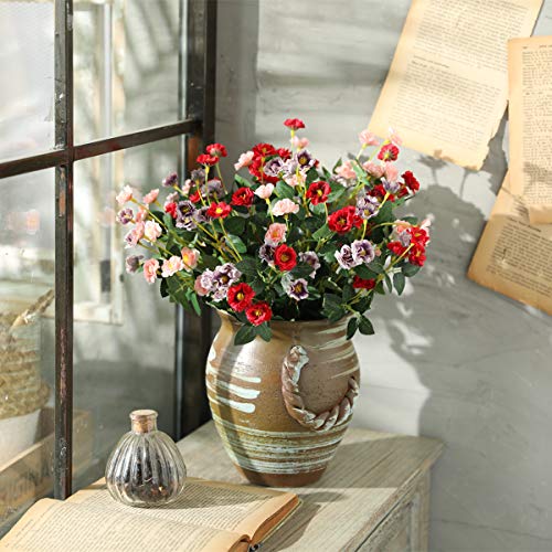 Tifuly 5 Racimos de Flores Silvestres Artificiales, Naturaleza Fake Silk Silk Mini Ramos de Rosas para la Oficina del Hogar Decoración de Jardín de Bodas