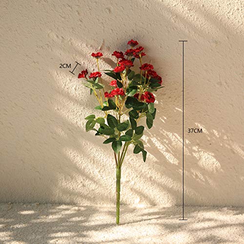 Tifuly 5 Racimos de Flores Silvestres Artificiales, Naturaleza Fake Silk Silk Mini Ramos de Rosas para la Oficina del Hogar Decoración de Jardín de Bodas