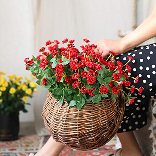 Tifuly 5 Racimos de Flores Silvestres Artificiales, Naturaleza Fake Silk Silk Mini Ramos de Rosas para la Oficina del Hogar Decoración de Jardín de Bodas