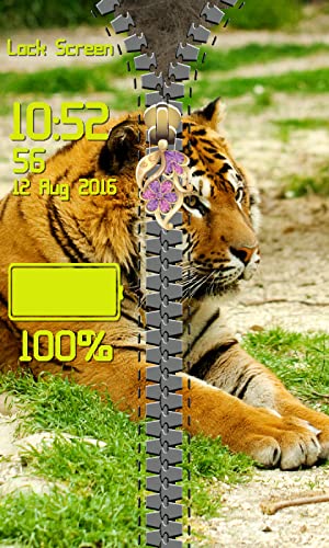 Tigre de la cremallera de la pantalla de bloqueo