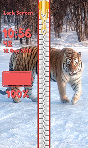 Tigre de la cremallera de la pantalla de bloqueo