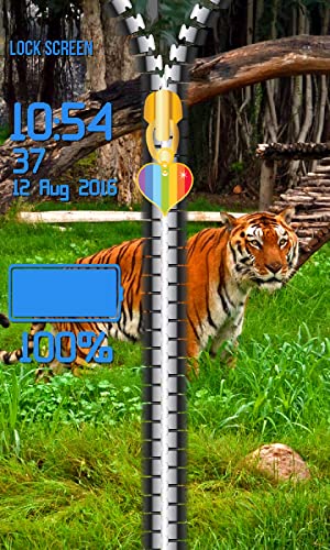 Tigre de la cremallera de la pantalla de bloqueo