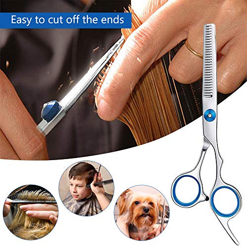 Tijeras de Peluquería Profesional, Tijeras para el Cabello Barbero Tijeras de Peluquería Tijera,Acero Inoxidable Tijeras De Pelo Salón con Peine para Hombres y Mujeres