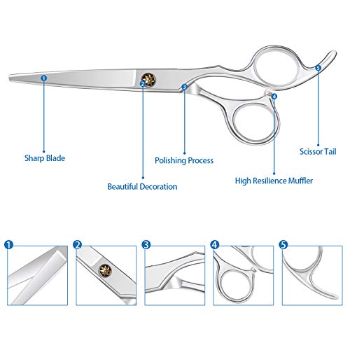 Tijeras Pelo,Tijeras Peluqueria Profesional de Acero Inoxidable,Tijeras Peluqueria - Longitud 6.0 pulgadas,Tijeras Cortar Pelo para Hombres y Mujeres