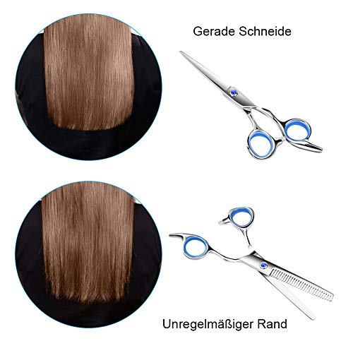 Tijeras Peluqueria Profesional,DIAOPROTECT Barbero Tijeras de Peluquería Tijera de Corte de Pelo 4CR Acero Inoxidable Tijeras De Pelo Salón con Peine para Hombres y Mujeres