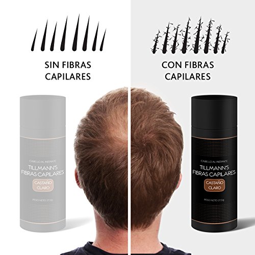 Tillmann’s Fibras Capilares Castaño Claro 27,5 gramos – Caida Cabello Hombre – Keratin Fibers – Disimular Calvicie Al Instante Con Polvo de Queratina 100% Natural