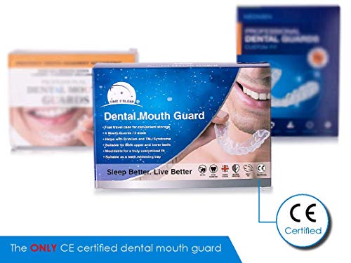 Time2Sleep - 4 x Férula Dental de Descarga anti Bruxismo - Protector Bucal para Dormir - Aparato Dental Antironquidos y Trastornos de la ATM - Solución Antironquidos