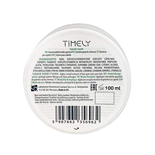 Timely - Gomina para el pelo ligera y duradera, 100 ml