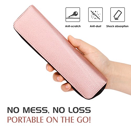 TiMOVO Bolso de Lápiz Apple Pencil de 1nd&2nd Generación,Soporte para iPad Stylus,Funda de PU para iPad Air 4/iPad 10.2/Pro 11&12. 9/Samsung Stylus Pen,Estuche Portátilde Cable USB, Rosa Oro