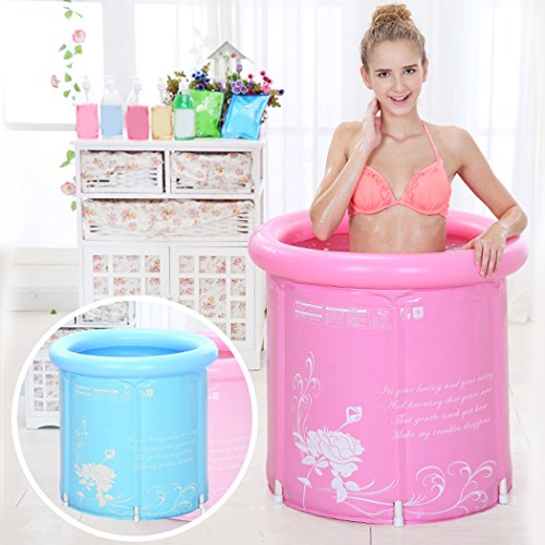 Tinksky Bañera hinchable para adultos, de plástico y portátil, muy resistente