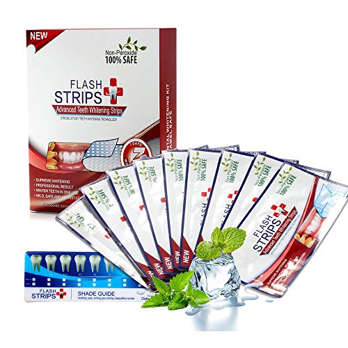 Tiras de blanqueamiento dental, kit de blanqueador de dientes profesional, tiras naturales de blanqueamiento dental, con sabor a menta (Blanco)