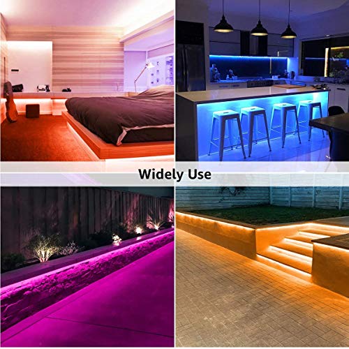 Tiras LED 5M, Romwish 5050 SMD RGB 150 LEDs con Control Remoto RF de 44 Botones & Control Bluetooth,para la Habitación, Dormitorio, fiestas, bares