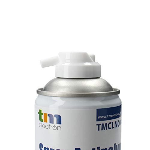 TM Electron TMCLN003 - Limpiador de Gas Aire comprimido para Dispositivos electrónicos, teclados, cámaras, Ordenadores portátiles, Conexiones y Otros, 400 ml, Color Blanco