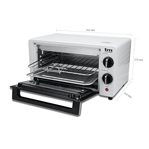 TM Electron TMPHO001WH mini horno tostador 800W, 10L de capacidad, 3 modos de calentamiento, blanco