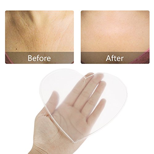 TMISHION Almohadilla para el Pecho, Antiarrugas Cofre de Silicona Anti Arrugas Levantamiento de los Senos Parche de reafirmación Suave Cuidado del Escote Invisible Invisible Almohadillas(Heart)