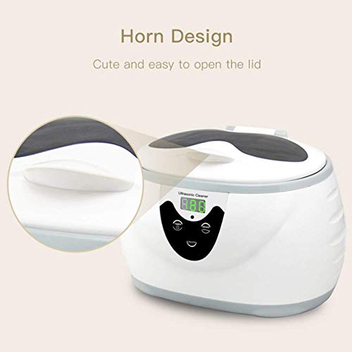 TMXK Limpiador ultrasónico, con el Temporizador para Collares Pendientes Pulseras Anillos Dentaduras Gafas Relojes Hogar de Limpieza por ultrasonidos Lavadoras Baños (600 ml)