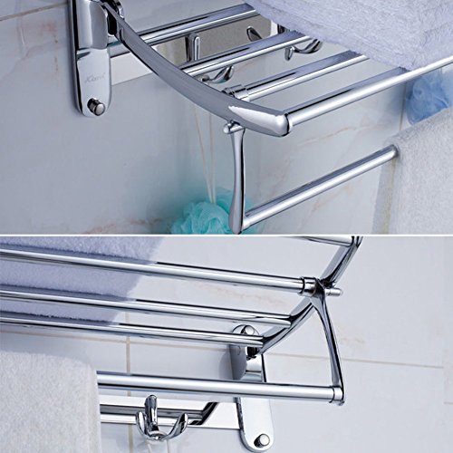 Toallero de pared Candora® de acero inoxidable para baño, estante de almacenamiento para el cuarto de baño (tamaño: 40 x 25 x 10 cm)
