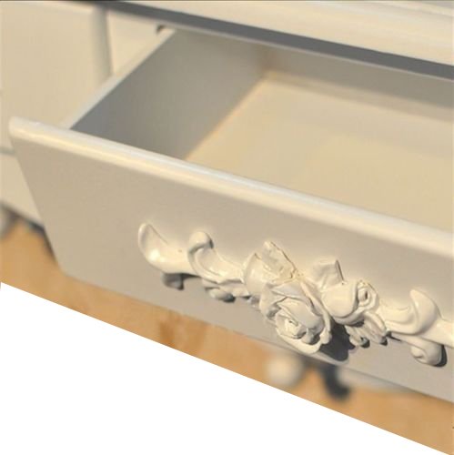 Tocador y espejo de madera vintage estilo shabby chic, cajón de almacenamiento de cosméticos Reino Unido, SZ5CGJMY ®