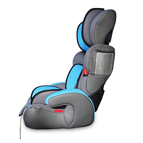 Todeco - Silla de Coche para Bebés y Niños, Asiento Elevador para Coches - Estándar/Certificación: ECE R44/04 - Rango de edad: Niños de 9 meses a 12 años - 9 a 36 kg, Azul