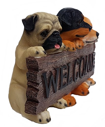 Tolle Ideen Shop Cartel de Bienvenida para Perros Cachorros Figura Decorativa Entrada Welcome